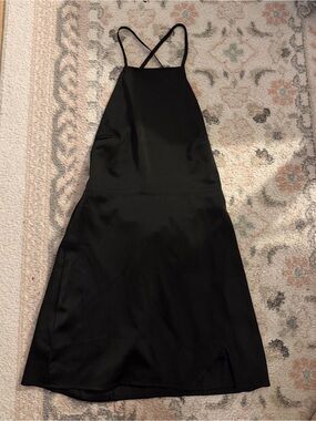 Nasty Gal Black Mini Slip Dress with Crossed Straps